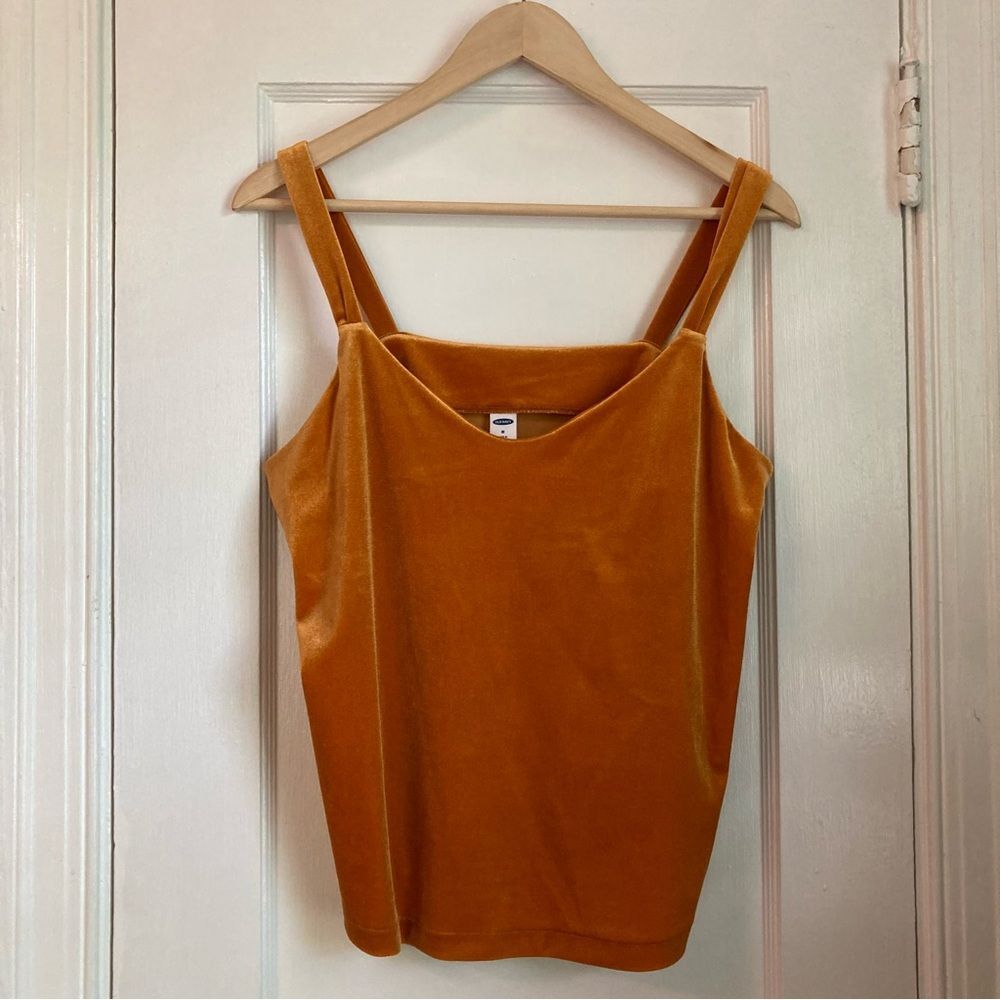 Old Navy Golden Orange Velvet Camisole Top Women's Medium